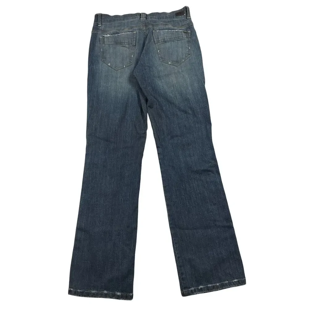 DKNY So Low Lita Jeans Womens 6 Bootcut Floral Embellished Distressed Denim Boho